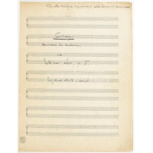 1909 Weiner Leó saját kézzel írt kottája: Farsang. Humoreszk kis zenekarra. Írta - -. Négy kézre írta a szerző, 12 sztl...