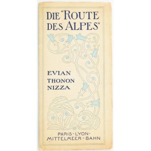 cca 1910 Die Route des Alpes, Eivan, Thonon, Nizza, térképes prospektus