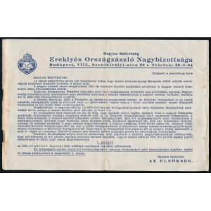 1936 Az Ereklyés Országzászló Nagybizottságának tagdíjfizetési felhívás Irredenta 24x16 cm