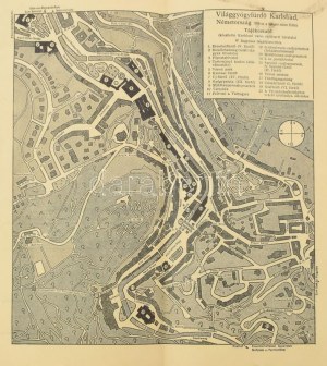 1939 Karlsbadi prospektus fürdővendégek számára térképpel