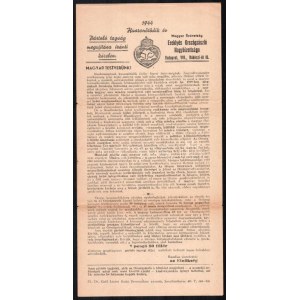 1944 Az Ereklyés Országzászló Nagybizottságának pártoló tagság megújítási iránti kérelem Irredenta 15x30 cm