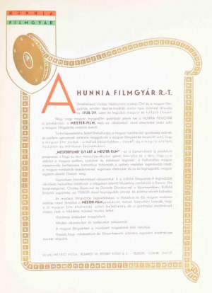 Hunnia Film 1938-39. A Hunnia Filmgyár R.T. képes ismertető kiadványa az 1938/39...