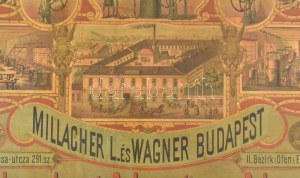 Millacher és Wagner ásványvíz-készülék-szikvízpalackok felszerelési és szikvízgyár Budapest II. Kacsa utca...