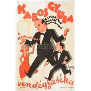 cca 1935 Kabos Gyula a legnagyobb magyar filmkomikus és társulatának vendégjátéka...