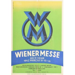 1942 Wiener Messe - Bécsi Vásár hirdetés, hajtott, szakadással, tetején lyukasztással...