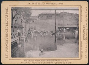 ok. 1900 Budapeszt, Szent Lukács fürdő nagy-vöszlaui úri uszoda, keményhátú fotó7,5×10 cm