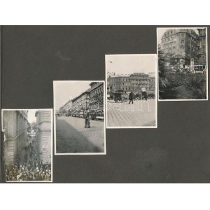 cca 1930-1940 Bp., belvárosi életképek: Dísz tér-Úri utca, villamosok, autók és reklámtáblák az Oktogonon...