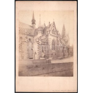 cca 1890 Budavári Mátyás-templom északi oldala, a Schulek Frigyes-féle átépítés alatt...