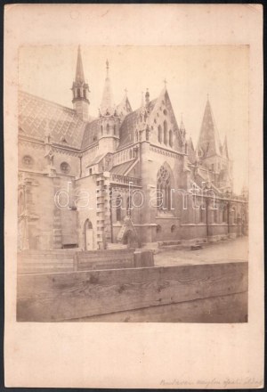 cca 1890 Budavári Mátyás-templom északi oldala, a Schulek Frigyes-féle átépítés alatt...