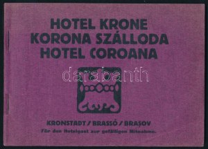 cca 1910 Hotel Krone/Korona Szálloda/Hotel Coroana. Kronstadt/Brassó/Brasov, Gött-ny., 54 s. Gazdag fekete...