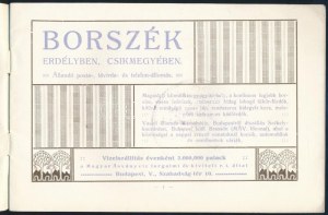 Borszék gyógyfürdő látképes ismertetője. Kiadja: Borszéki Fürdővállalat Rt. Bp., én. (cca 1910), Krausz Tivadar-ny., 15....