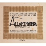 cca 1920-as évek eleje Die Hauptprobe der Schriftgiesserei und Messinglinienfabrik D. Stempel Akt. - Ges. Frankfurt A...