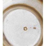 2 db ezüst (Ag) Teás kanna két csészével és aljjal, Bécs, XIX. sz. vége. Poncolt, jelzett, dianás jelzéssel...