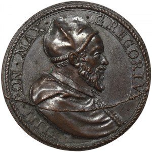 Rome, Gregorio XIV (1590-1591), Medal Yr. I 1590, Very rare