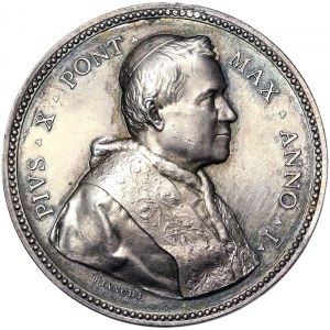 Rome, Pio X (1903-1914), Medal Yr. I 1903, Rare