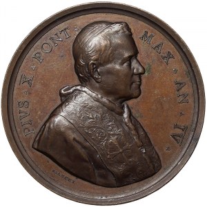 Rome, Pio X (1903-1914), Medal Yr. IV 1907, Rare