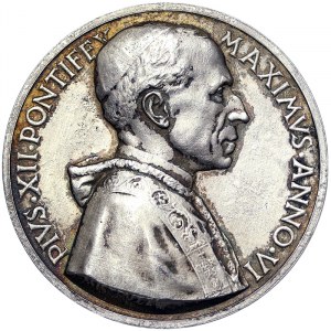Vatican City (1929-date), Pio XII (1939-1958), Medal Yr. VI 1944, Very rare