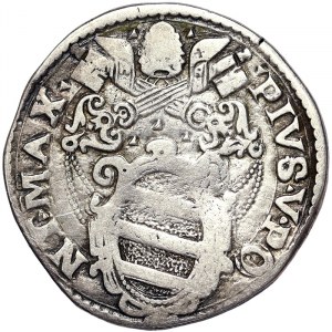 Ancona, Pio V (1566-1572), Testone n.d., Rare