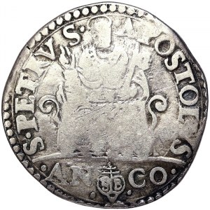 Ancona, Pio V (1566-1572), Testone n.d., Rare