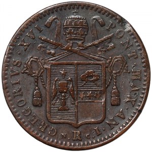 Rome, Gregorio XVI (1831-1846), 1/2 Baiocco 1831, Rare