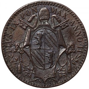 Bologna, Pio IX (1846-1878), 1/2 Baiocco 1848, Rare