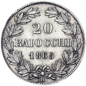 Rome, Pio IX (1849-1866), 20 Baiocchi 1865