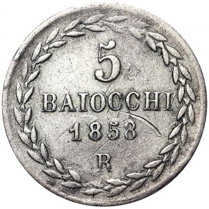 Roma, Pio IX (1849-1866), 5 Baiocchi 1858