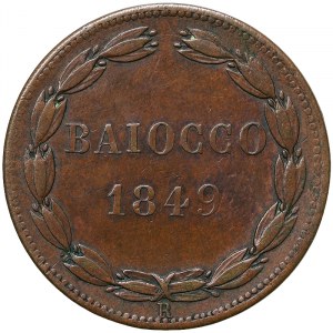Rome, Pio IX (1849-1866), 1 Baiocco 1849