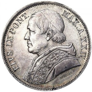 Rome, Pio IX (1866-1870), 5 Lire 1870