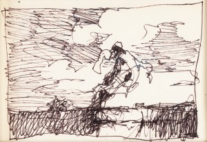 Jerzy DUDA-GRACZ (1941 Częstochowa - 2004 Łagów, Polen), Skizze zum Gemälde 2864 / Dźwiersztyny (September) - Mazurka in B-Dur ohne Op. , aus dem Zyklus: An Chopin - Duda Gracz