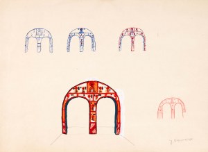 Jerzy NOWOSIELSKI (1923 Kraków - 2011 Kraków), Entwürfe für die Polychromie der Vorhalle der orthodoxen Mariä-Entschlafenskirche in Kraków, 1960er-1970er Jahre.
