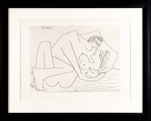 Pablo PICASSO (1881 Málaga, Spain - 1973 Mougins, France), In a loving embrace, 1963.