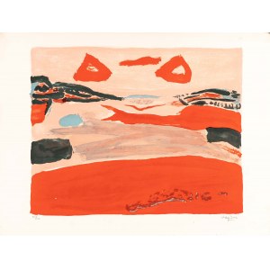 Henryk HAYDEN (1883 Varsovie - 1970 Paris), Paysage rouge, années 1960.