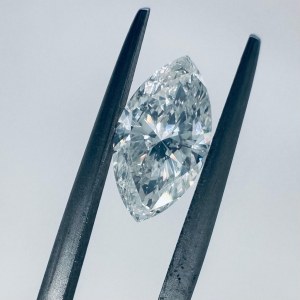 DIAMENT 1.31 KARATA KOLOR H - CZYSTOŚĆ SI2 - SZLIF MARKIZOWY - CERTYFIKAT GEMMOLOGICZNY MAROZ DIAMONDS LTD CZŁONEK IZRAELSKIEJ GIEŁDY DIAMENTÓW - LASEROWO WYGRAWEROWANY NUMER W KORONIE - C40303-8-LC