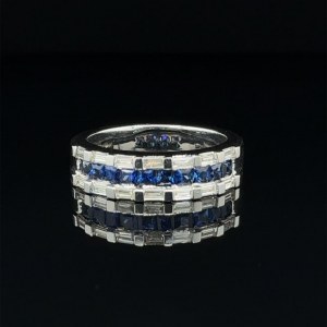 BAGUE EN OR 18K 7,65 GR SAPHIRS ET DIAMANTS - RNG30603