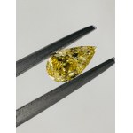 FANCY COLOR DIAMOND 0.34 CARATS INTENSE YELLOW COLOR - I2 CLARITY - PEAR CUT - GEMMOLOGICAL CERTIFICATE MAROZ DIAMONDS LTD ISRAEL DIAMOND EXCHANGE MEMBER - LASER ENGRAVED NUMBER IN THE CROWN - BB40301-1-LC