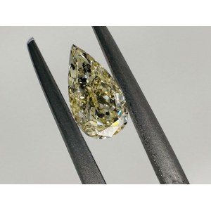 FANCY COLOR DIAMOND 0.41 CARATS YELLOW COLOR - CLARITY SI3 - PEAR CUT - GEMMOLOGICAL CERTIFICATE MAROZ DIAMONDS LTD ISRAEL DIAMOND EXCHANGE MEMBER - LASER ENGRAVED NUMBER IN THE CROWN - BB40301-5-LC