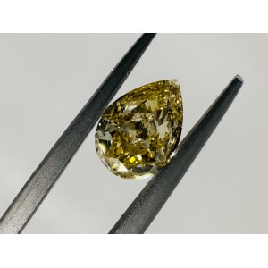 FANCY COLOR DIAMANT 1.01 KARAT GELBE FARBE - REINHEIT I1 - BIRNENSCHLIFF - GEMMOLOGISCHES ZERTIFIKAT MAROZ DIAMONDS LTD ISRAEL DIAMOND EXCHANGE MEMBER - BB40304-1