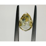 FANCY COLOR DIAMOND 1.01 CARATS YELLOW COLOR - CLARITY I1 - PEAR CUT - GEMMOLOGICAL CERTIFICATE MAROZ DIAMONDS LTD ISRAEL DIAMOND EXCHANGE MEMBER - BB40304-1