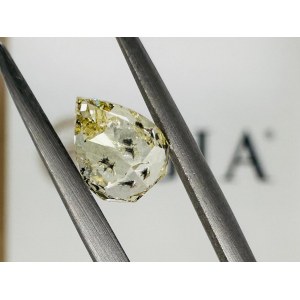 FANCY COLOR DIAMOND 1.01 CARATS YELLOW COLOR PEAR CUT