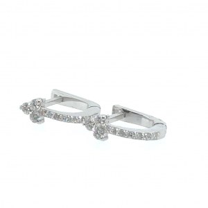 BOUCLES D'OREILLES OR BLANC 1.63 GR AVEC DIAMANTS - A3166