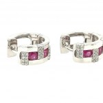 BOUCLES D'OREILLES EN OR 7.07 GR AVEC DIAMANTS ET RUBIS - AI30511
