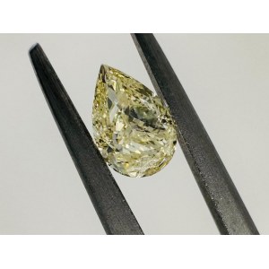 FANCY COLOR DIAMANT 0,42 KARÁTU ŽLUTÁ BARVA - ČIROST SI3 - HRUŠKOVÝ BRUS - GEMMOLOGICKÝ CERTIFIKÁT MAROZ DIAMONDS LTD ISRAEL DIAMOND EXCHANGE MEMBER - BB40301-16