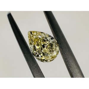 FANCY COLOR DIAMANT 0,47 KARAT GELBE FARBE - REINHEIT I1 - BIRNENSCHLIFF - GEMMOLOGISCHES ZERTIFIKAT MAROZ DIAMONDS LTD ISRAEL DIAMOND EXCHANGE MEMBER - BB40301-18