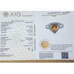 BAGUE EN OR BLANC 14K 5.98 GR AVEC QUARTZ CITRINE DE 1.78 CT ET DIAMANTS DE 0.20 CARATS COULEUR I-J PURETÉ VS1-2 - TAILLE 7 - CERTIFICAT AIG - RNG30516