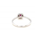 RING IN 14K WHITE GOLD 2.06 GR WITH RUBY 0.46 CARATS AND DIAMONDS FOR 0.30 CT H CLARITY VS SIZE-9 GEMMOLOGICAL CERTIFICATE MAROZ DIAMONDS LTD ISRAEL DIAMOND EXCHANGE MEMBER - RNG40205