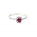 RING IN 14K WHITE GOLD 2.06 GR WITH RUBY 0.46 CARATS AND DIAMONDS FOR 0.30 CT H CLARITY VS SIZE-9 GEMMOLOGICAL CERTIFICATE MAROZ DIAMONDS LTD ISRAEL DIAMOND EXCHANGE MEMBER - RNG40205
