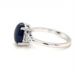 RING IN 14K WHITE GOLD 2.12 GR SAPPHIRE - 3.00 CT AND DIAMONDS FOR 0.12 CT COLOR D-F CLARITY VS SIZE-7 GEMMOLOGICAL CERTIFICATE MAROZ DIAMONDS LTD ISRAEL DIAMOND EXCHANGE MEMBER - RNG40202
