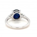 RING IN 14K WHITE GOLD 2.12 GR SAPPHIRE - 3.00 CT AND DIAMONDS FOR 0.12 CT COLOR D-F CLARITY VS SIZE-7 GEMMOLOGICAL CERTIFICATE MAROZ DIAMONDS LTD ISRAEL DIAMOND EXCHANGE MEMBER - RNG40202