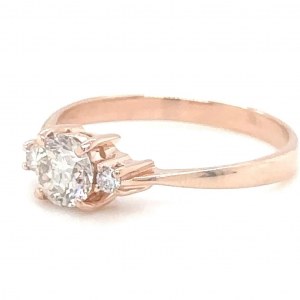 RING IN 14K ROSE GOLD 2.21 GR WITH DIAMONDS FOR 0.70 CT COLOR J CLARITY VS2 + BRILLIANTS FOR 0.04 CARATS COLOR G CLARITY VS2 SIZE - 8.5 AIG CERTIFICATE - RNG31203